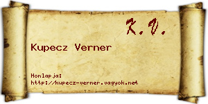 Kupecz Verner névjegykártya